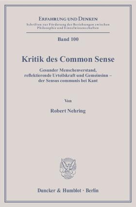 Nehring |  Kritik des Common Sense | eBook | Sack Fachmedien