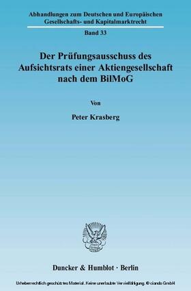 Krasberg |  Der Prüfungsausschuss des Aufsichtsrats einer Aktiengesellschaft nach dem BilMoG | eBook | Sack Fachmedien