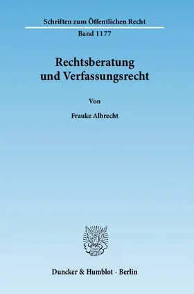 Albrecht |  Rechtsberatung und Verfassungsrecht | eBook | Sack Fachmedien