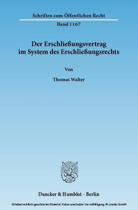 Walter | Der Erschließungsvertrag im System des Erschließungsrechts | E-Book | sack.de