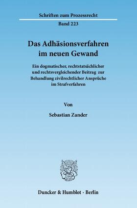 Zander |  Das Adhäsionsverfahren im neuen Gewand | eBook | Sack Fachmedien