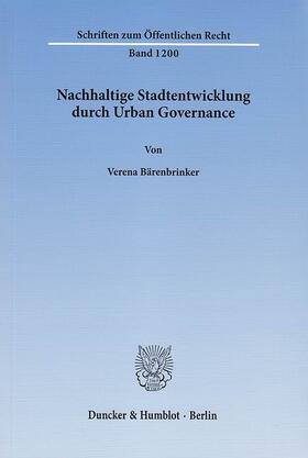 Bärenbrinker |  Nachhaltige Stadtentwicklung durch Urban Governance | eBook | Sack Fachmedien