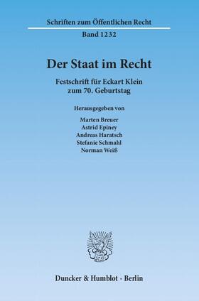 Breuer / Weiß / Epiney |  Der Staat im Recht | eBook | Sack Fachmedien