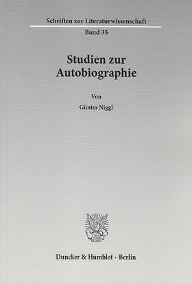Niggl |  Studien zur Autobiographie | eBook | Sack Fachmedien