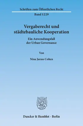 Jarass Cohen |  Vergaberecht und städtebauliche Kooperation | eBook | Sack Fachmedien