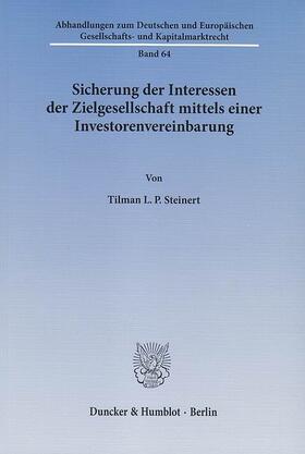 Steinert |  Sicherung der Interessen der Zielgesellschaft mittels einer Investorenvereinbarung | eBook | Sack Fachmedien