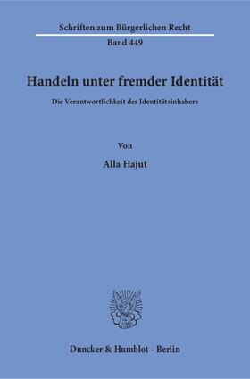 Hajut |  Handeln unter fremder Identität | eBook | Sack Fachmedien