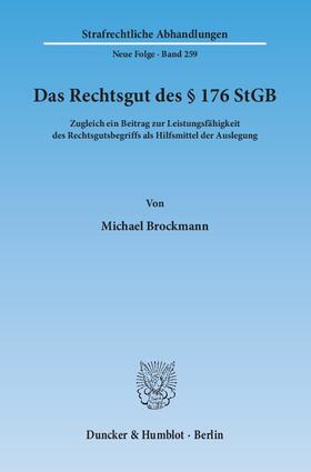 Brockmann |  Das Rechtsgut des § 176 StGB | eBook | Sack Fachmedien