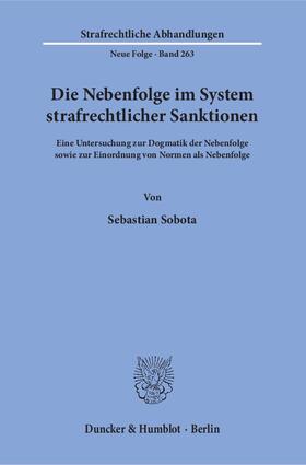 Sobota | Die Nebenfolge im System strafrechtlicher Sanktionen | E-Book | sack.de