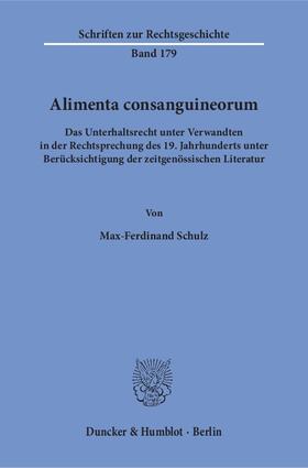 Schulz |  Alimenta consanguineorum | eBook | Sack Fachmedien