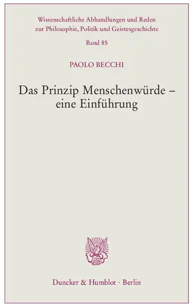 Becchi |  Das Prinzip Menschenwürde – eine Einführung. | eBook | Sack Fachmedien