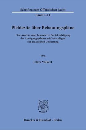 Volkert |  Plebiszite über Bebauungspläne | eBook | Sack Fachmedien