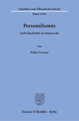 Leisner |  Personalismus. | eBook | Sack Fachmedien