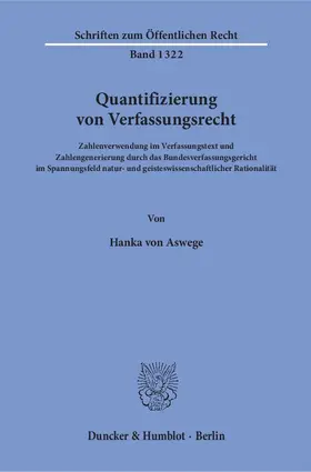 Aswege |  Quantifizierung von Verfassungsrecht | eBook | Sack Fachmedien