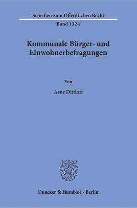 Dittloff |  Kommunale Bürger- und Einwohnerbefragungen. | eBook | Sack Fachmedien