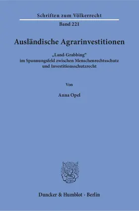 Opel | Ausländische Agrarinvestitionen. | E-Book | sack.de