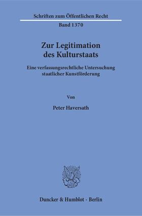 Haversath |  Zur Legitimation des Kulturstaats. | eBook | Sack Fachmedien