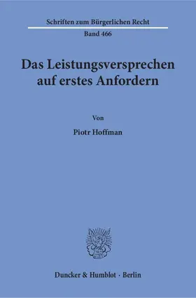 Hoffman |  Das Leistungsversprechen auf erstes Anfordern | eBook | Sack Fachmedien