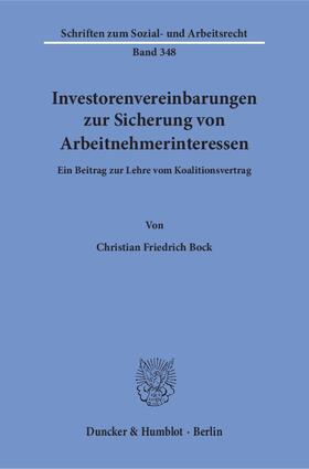 Bock |  Investorenvereinbarungen zur Sicherung von Arbeitnehmerinteressen | eBook | Sack Fachmedien
