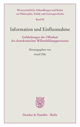 Uhle |  Information und Einflussnahme. | eBook | Sack Fachmedien