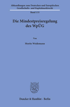 Weidemann |  Die Mindestpreisregelung des WpÜG. | eBook | Sack Fachmedien