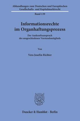 Richter |  Informationsrechte im Organhaftungsprozess | eBook | Sack Fachmedien