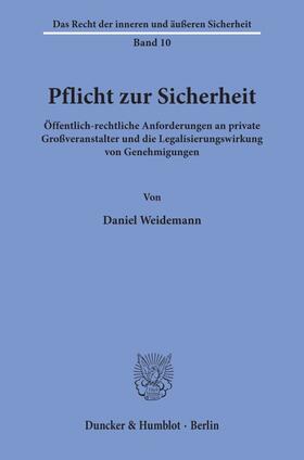 Weidemann |  Pflicht zur Sicherheit. | eBook | Sack Fachmedien