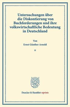 Arnold |  Untersuchungen über die Diskontierung von Buchforderungen | eBook | Sack Fachmedien