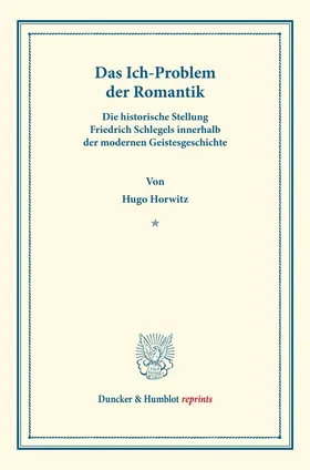 Horwitz |  Das Ich-Problem der Romantik | eBook | Sack Fachmedien