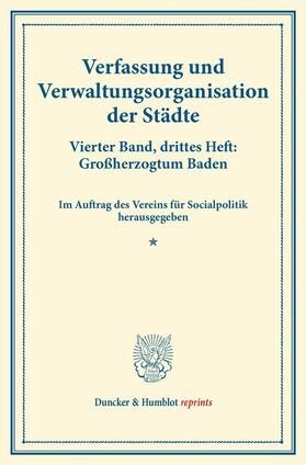  Verfassung und Verwaltungsorganisation der Städte. | eBook | Sack Fachmedien