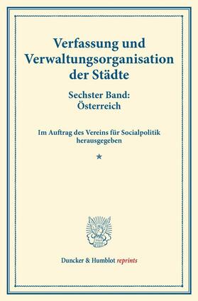 Verfassung und Verwaltungsorganisation der Städte. | E-Book | sack.de