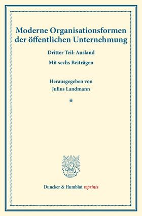 Landmann | Moderne Organisationsformen der öffentlichen Unternehmung | E-Book | sack.de