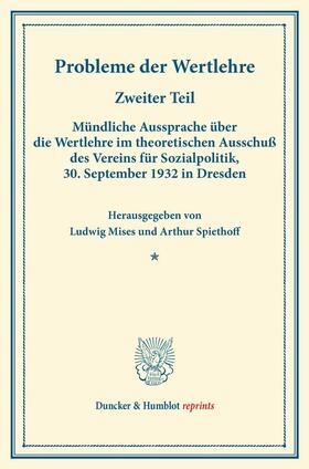 Mises / Spiethoff | Probleme der Wertlehre | E-Book | sack.de