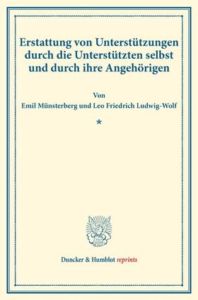 Münsterberg / Ludwig-Wolf | Erstattung von Unterstützungen durch die Unterstützten selbst und durch ihre Angehörigen. | E-Book | sack.de