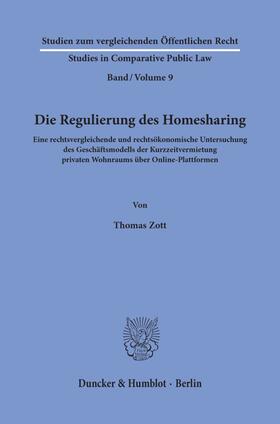 Zott |  Die Regulierung des Homesharing. | eBook | Sack Fachmedien