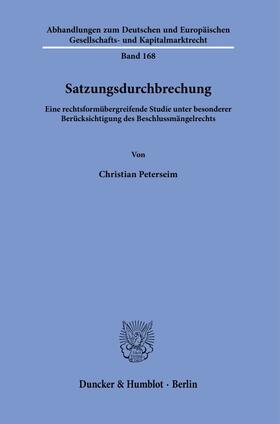 Peterseim |  Satzungsdurchbrechung. | eBook | Sack Fachmedien