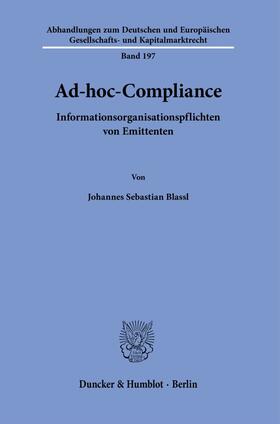 Blassl |  Ad-hoc-Compliance. | eBook | Sack Fachmedien