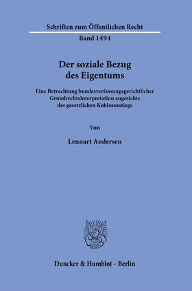 Andersen |  Der soziale Bezug des Eigentums. | eBook | Sack Fachmedien
