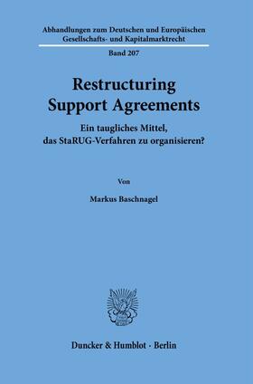 Baschnagel |  Restructuring Support Agreements. | eBook | Sack Fachmedien