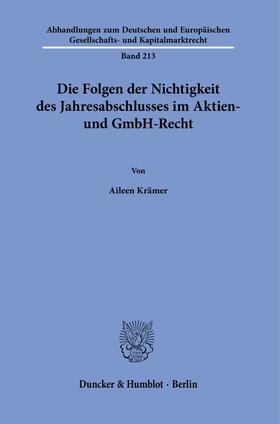 Krämer | Die Folgen der Nichtigkeit des Jahresabschlusses im Aktien- und GmbH-Recht. | E-Book | sack.de