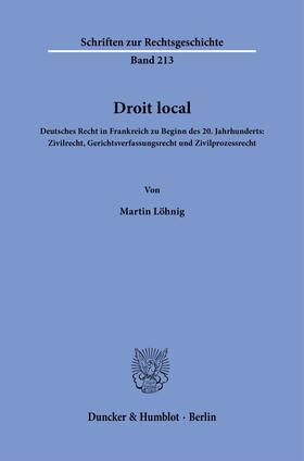Löhnig |  Droit local. | eBook | Sack Fachmedien
