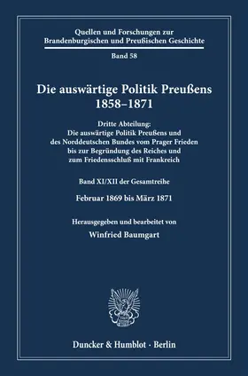 Baumgart | Die auswärtige Politik Preußens 1858–1871. | E-Book | sack.de