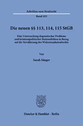 Sänger |  Die neuen §§ 113, 114, 115 StGB. | eBook | Sack Fachmedien