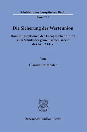 Hainthaler | Die Sicherung der Werteunion. | E-Book | sack.de