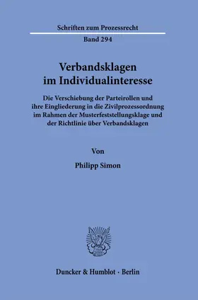 Simon | Verbandsklagen im Individualinteresse. | E-Book | sack.de