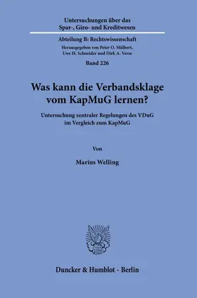 Welling |  Was kann die Verbandsklage vom KapMuG lernen? | eBook | Sack Fachmedien