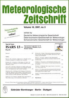  Special issue ISARS 13, Part II - International Symposium for the Advancement of Boundary Layer Remote Sensing | Buch |  Sack Fachmedien