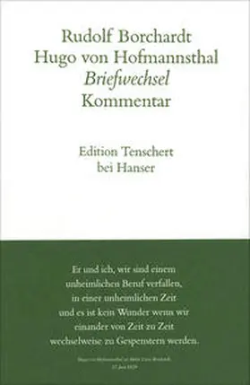 Borchardt / Hofmannsthal / Schuster |  Briefwechsel (Zwei Bände komplett) | Buch |  Sack Fachmedien