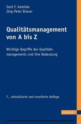 Kamiske / Brauer |  Qualitätsmanagement von A - Z | eBook | Sack Fachmedien