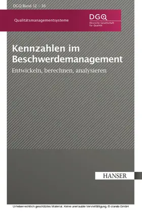 DGQ |  Kennzahlen im Beschwerdemanagement | eBook | Sack Fachmedien